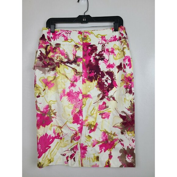 Charter Club Womens Pencil Skirt Sz 6 Watermelon Comb Floral Cotton Carrier NWT - Picture 5 of 9